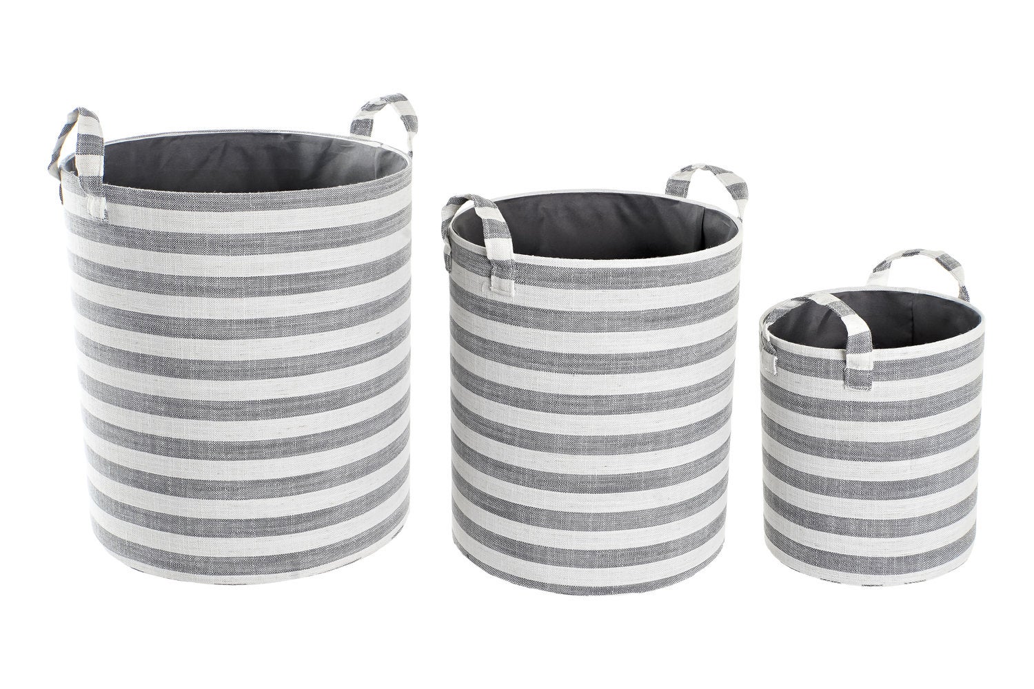 UBBCARE Set di 3 cestini in corda di cotone, 28 x 28 x 28 cm, cestini portaoggetti in tessuto per scaffali, organizer con manici, cubi per libri, riviste, giocattoli, beige
