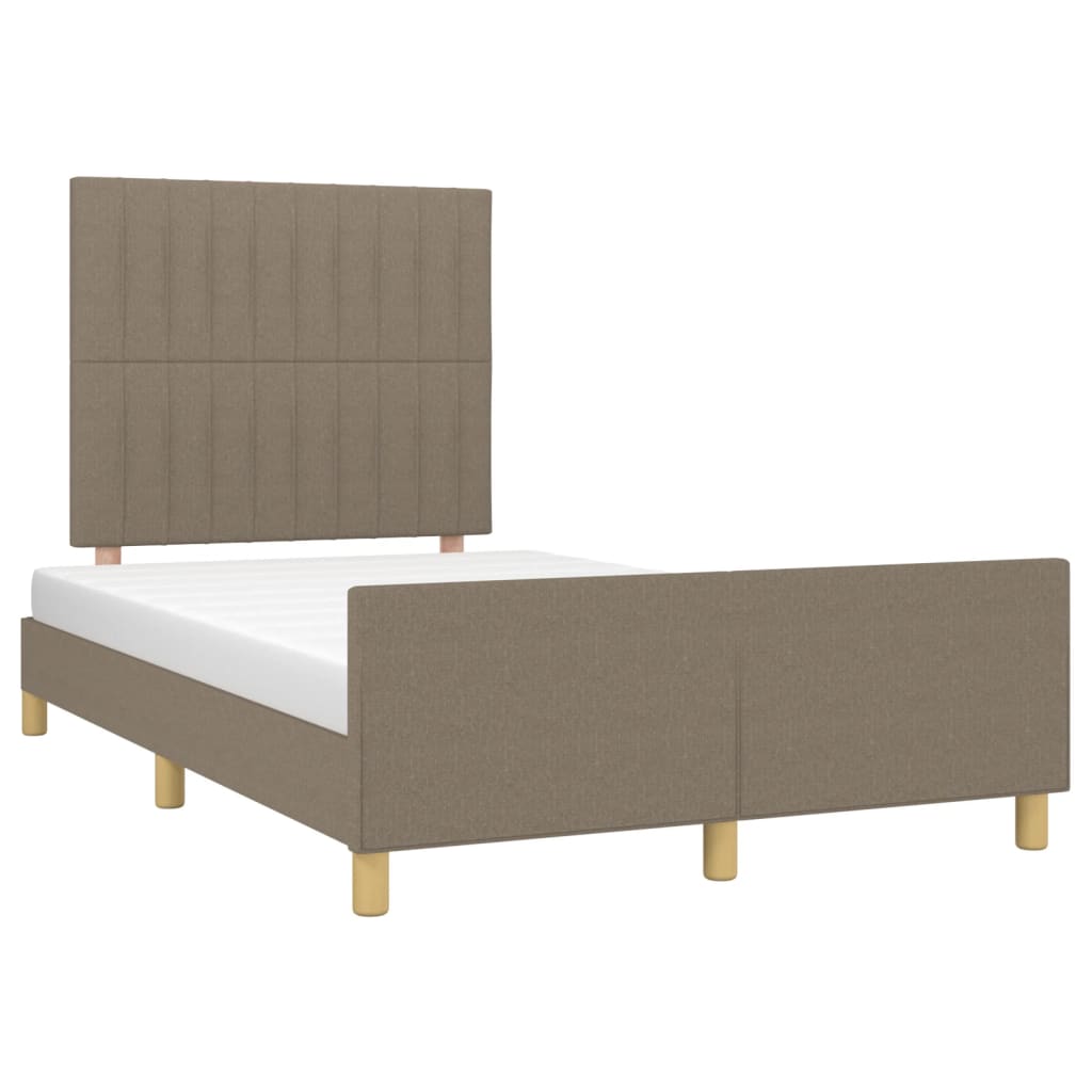 Cadre de lit sans matelas taupe 120 x 200 cm en tissu - 3