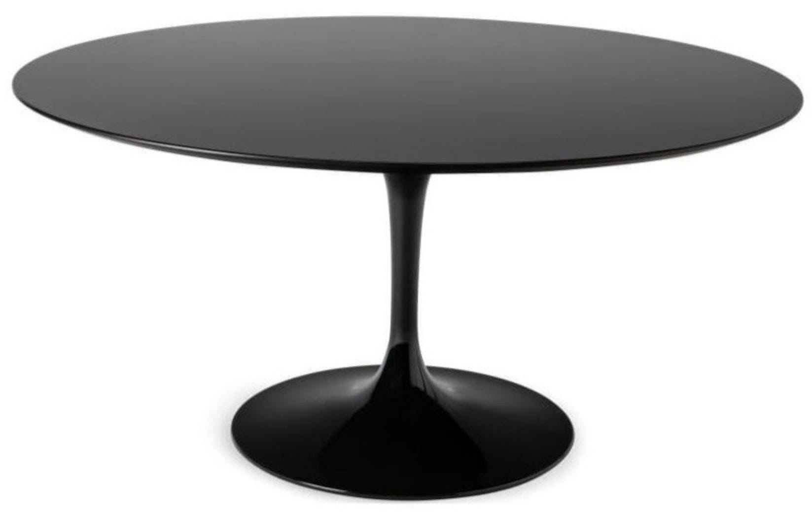 Table tulipe ronde plateau stratifié - Collection-Plateau Noir mat ...