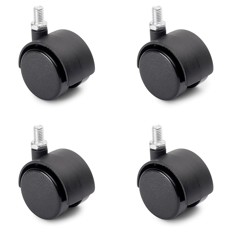 DBREAKS - Jeu De 4 Roulettes Doubles Pour Meubles Enfants Avec Frein - 50mm Blanc