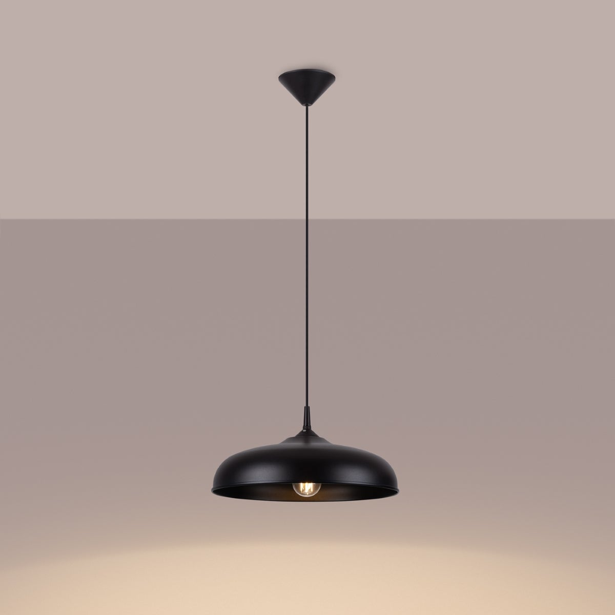 Lampa wisząca ZINTA czarna LED 3000K - 38x38x74cm Sollux