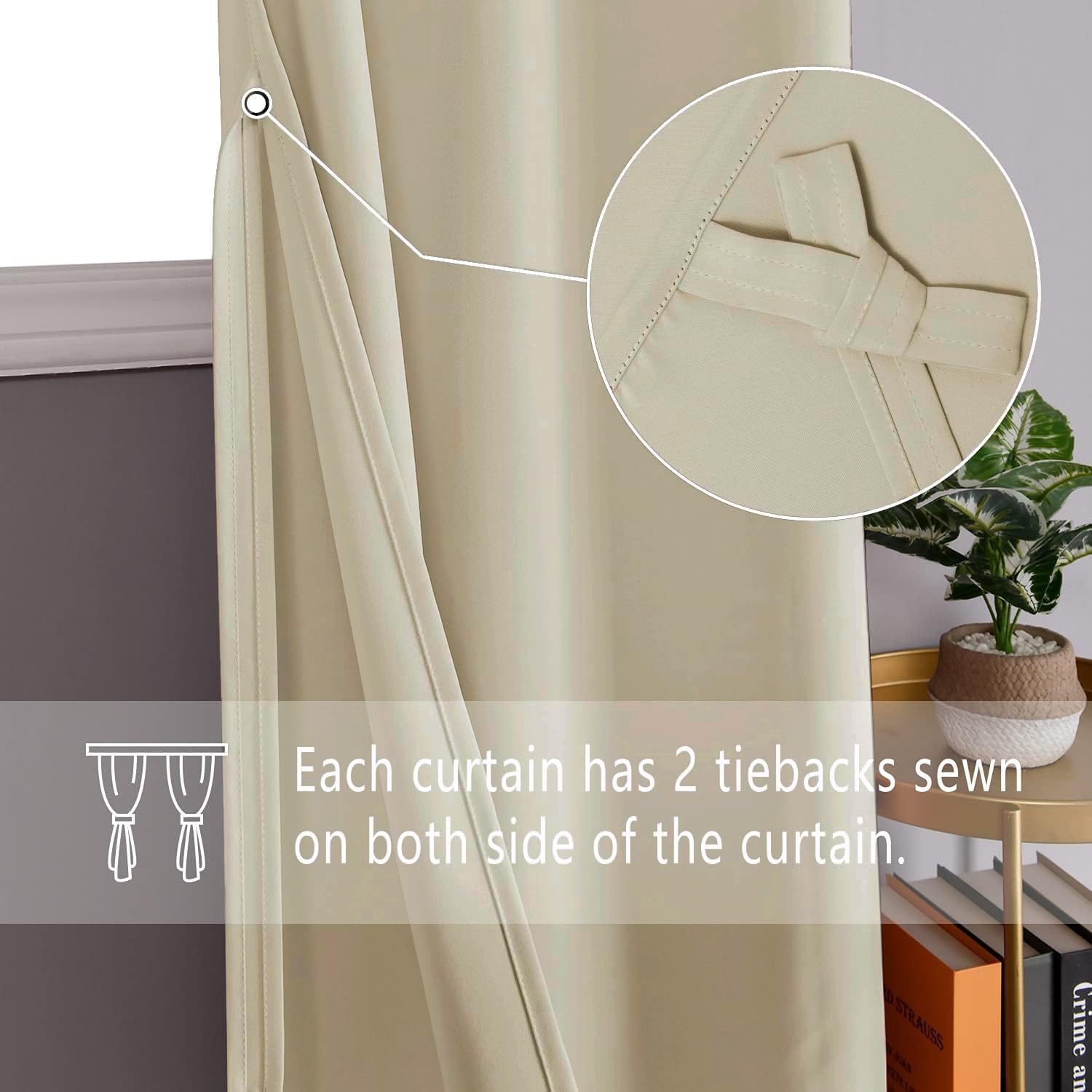 ZZBD Confezione da 2 Tende oscuranti Il Rumore dell'isolamento Termico Riduce Le Tende morbide con Occhielli per Soggiorno Camera da Letto Cucina Ufficio (17,L140×A175cm