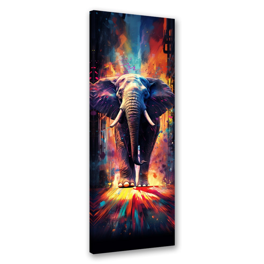 Obraz na płótnie, Kolorowy słoń 40x120
