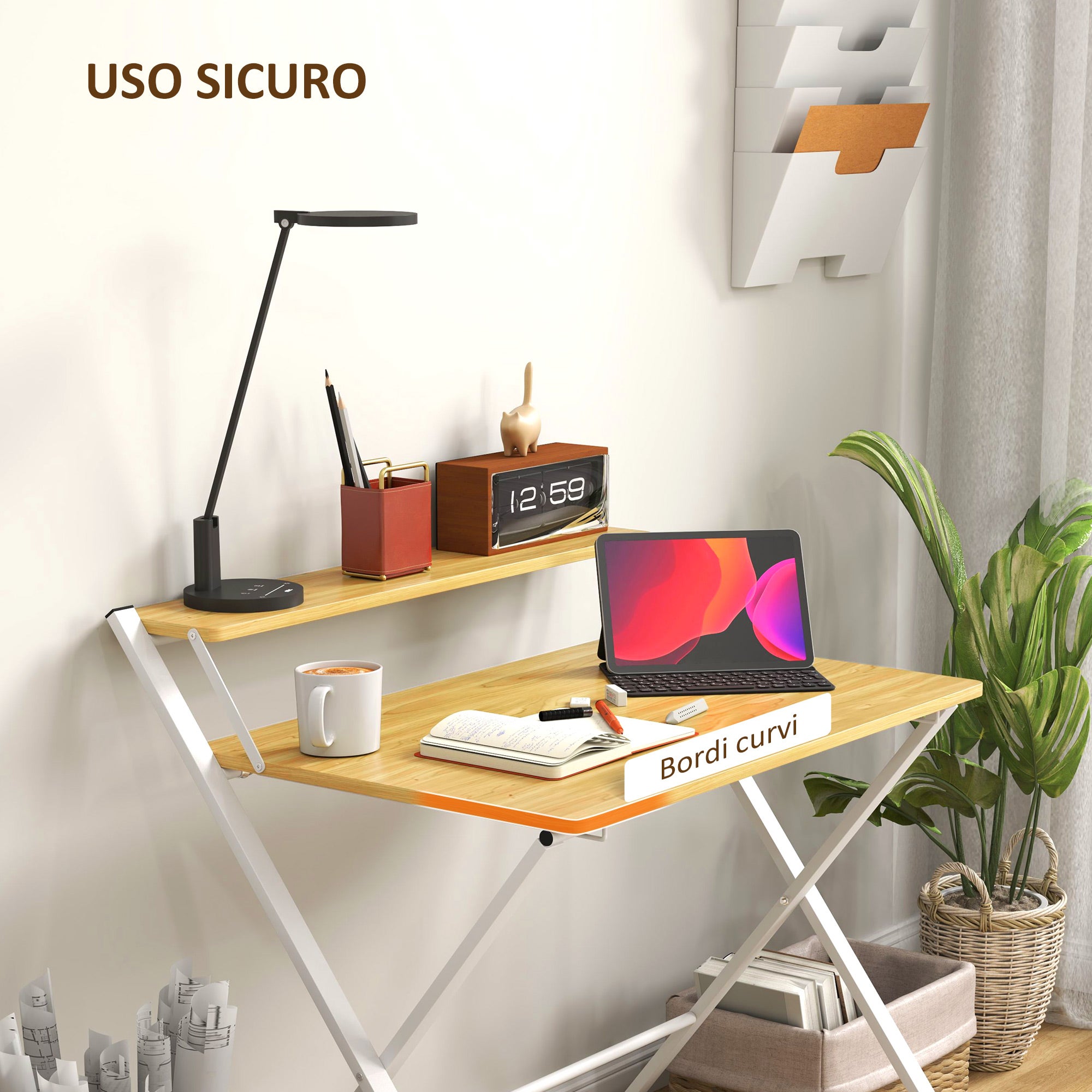 Soportes De Extensión Para Escritorio Sin Perforaciones - Plegables, De Acero, Se Sujetan Al Borde De La Mesa, Ideales Para Teclados, Tablets O Como Mesa Auxiliar