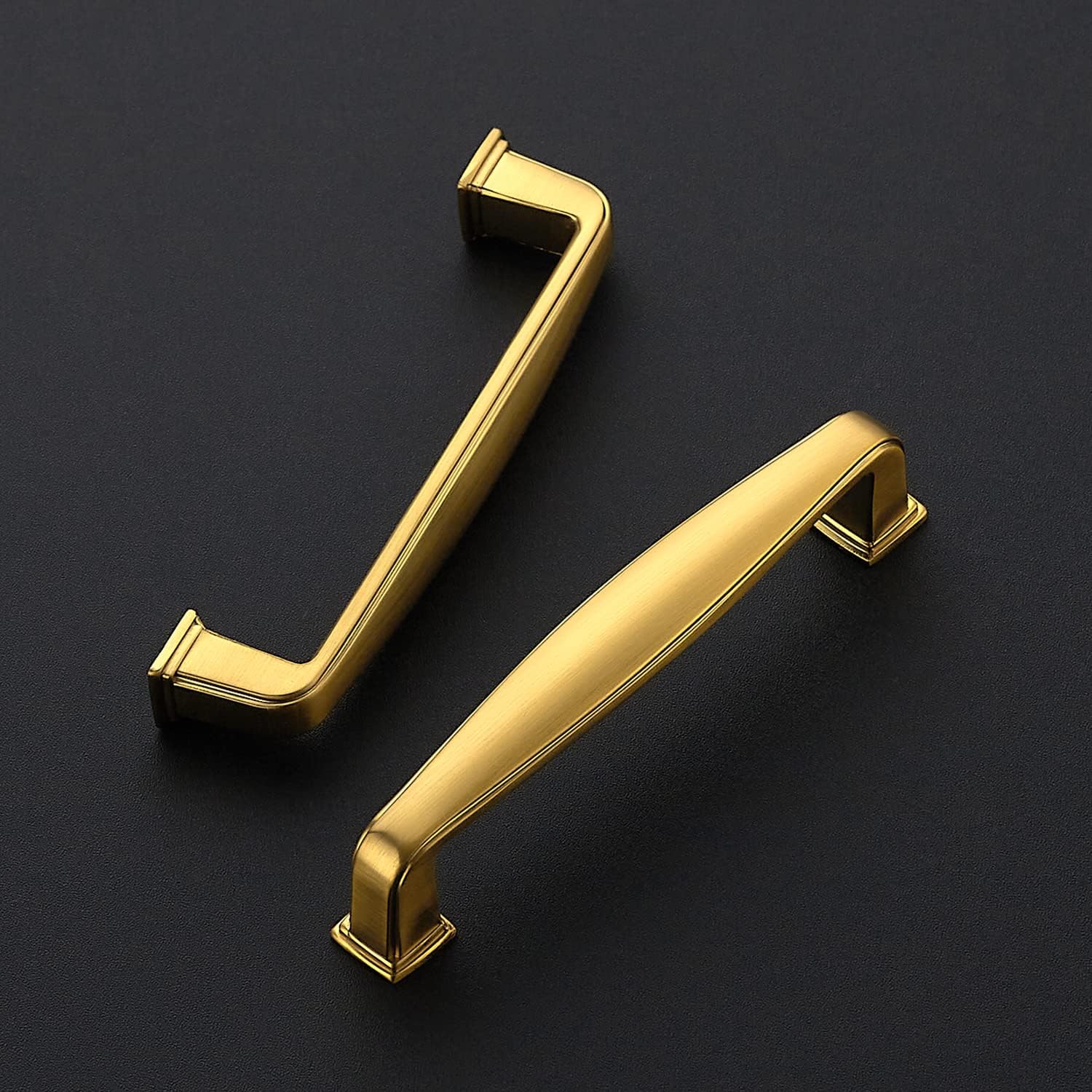Zestaw 2 matowych złotych uchwytów do szuflad, okucia do szafek kuchennych 3-3/4", aluminiowe uchwyty, dekoracja wnętrz