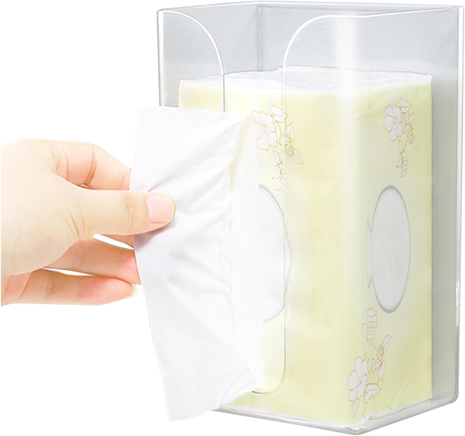 2-częściowy samoprzylepny dozownik na chusteczki do montażu na ścianie, wygodny dozownik papieru do kuchni, łazienki, biura, bez konieczności wiercen