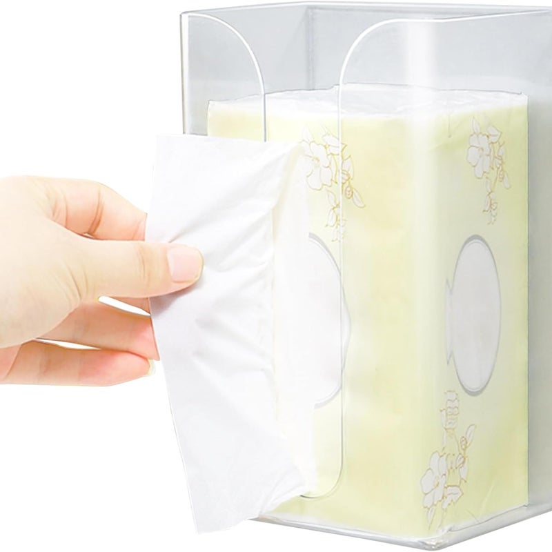 2-częściowy samoprzylepny dozownik na chusteczki do montażu na ścianie, wygodny dozownik papieru do kuchni, łazienki, biura, bez konieczności wiercen