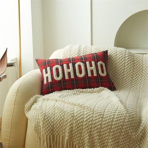 Set Di 2 Federe Per Cuscini Quadri Scozzesi, 45x45 Cm, Rosso Tartan, In Misto Cotone, Per Divano E Letto