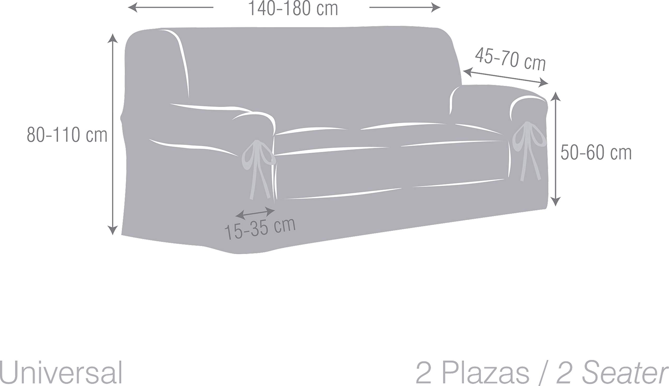 Capa de sofá 2 lugares com laços bege 140 - 180 cm - 6