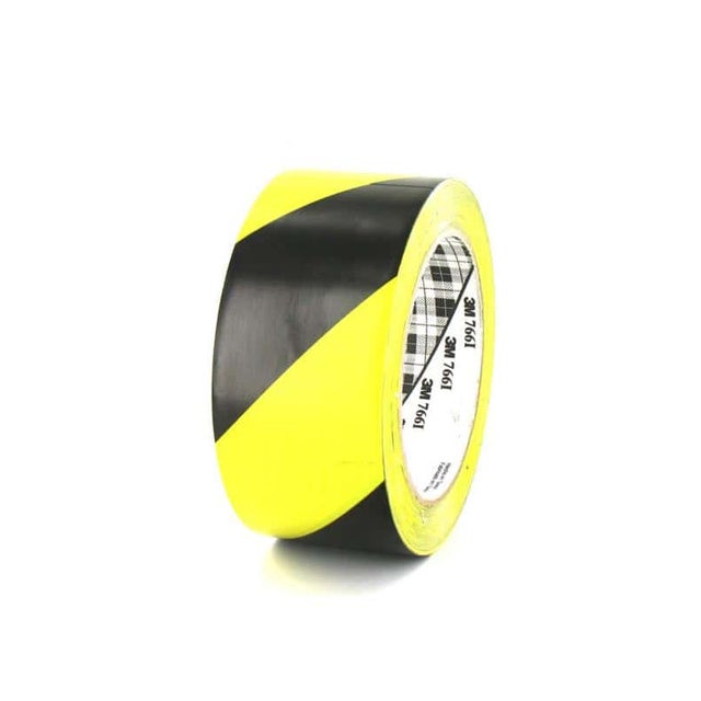 Lot de 5 rubans adhésifs vinyle 3M - Jaune et noir - 50mm - 766-50