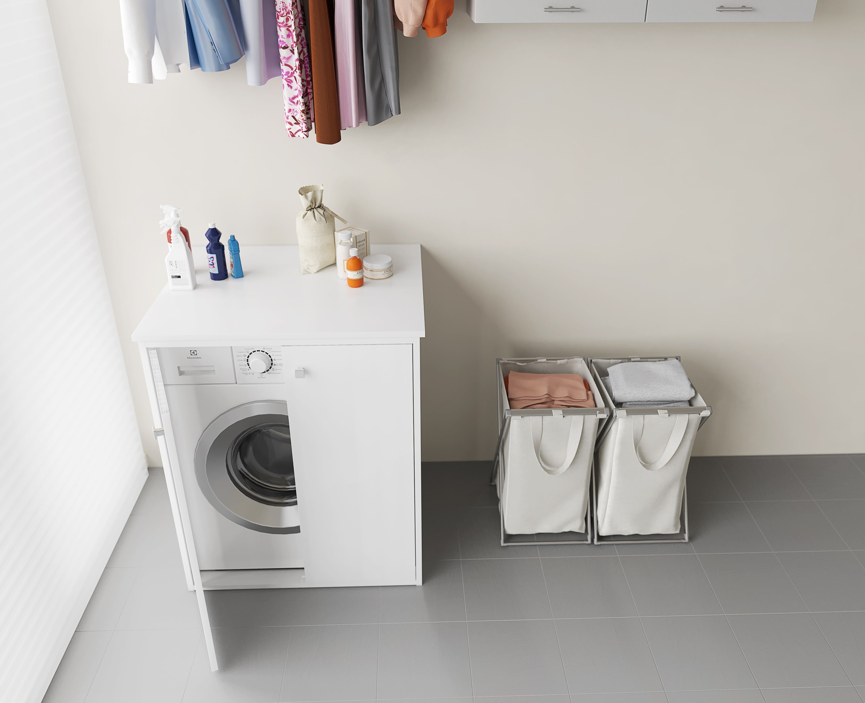 Armario impermeable para lavadora XXL con puertas magnéticas 77x71x94H cm - 6