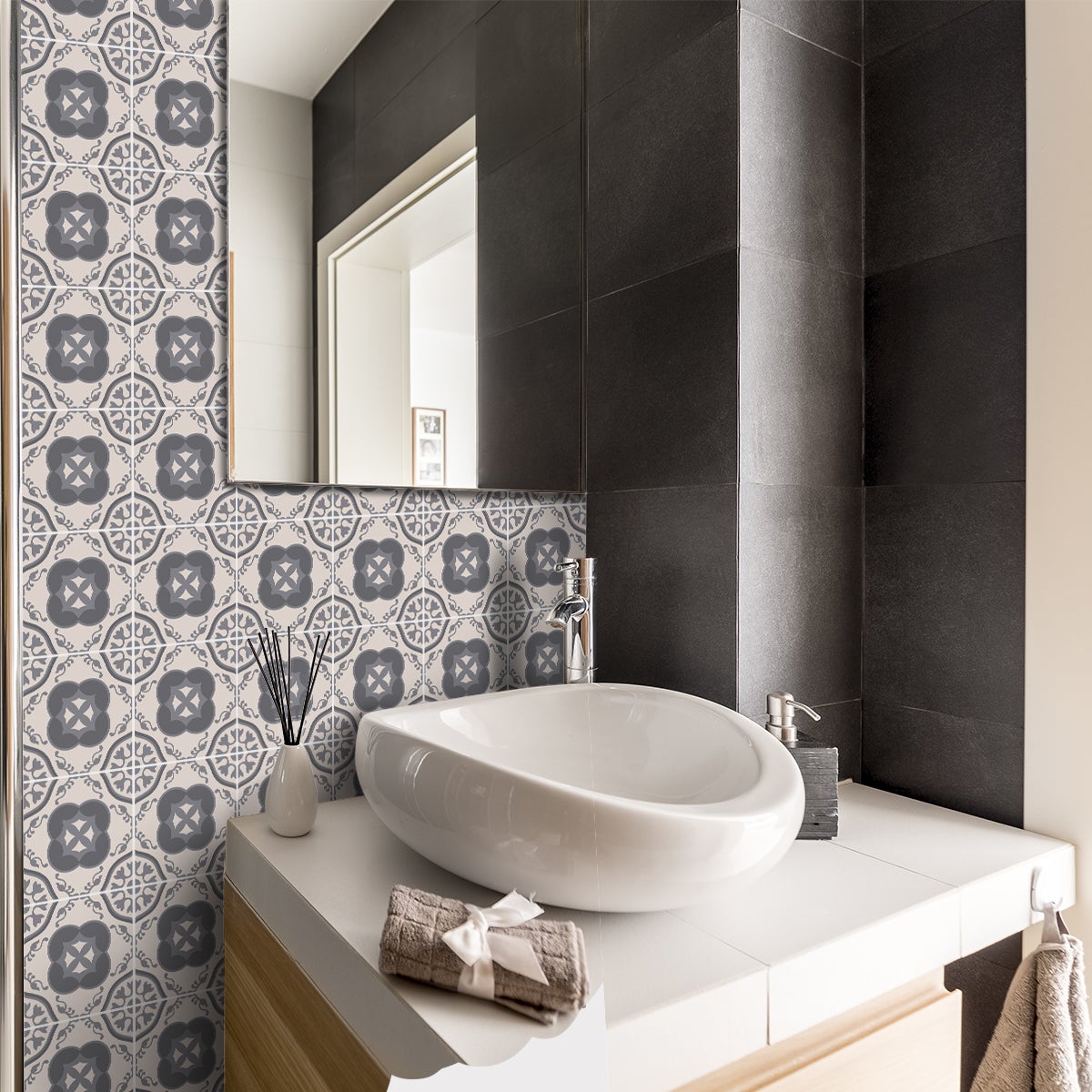 Sticker Mural Carrelage adhésif Cuisine Salle de Bain - 24 STICKERS ...