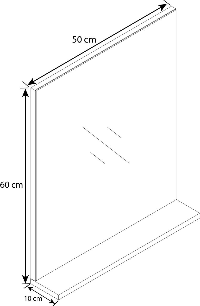VCM Armoire de toilette Landos Chêne blanc/miel H. 60 x B. 50 x T. 2 cm - 3