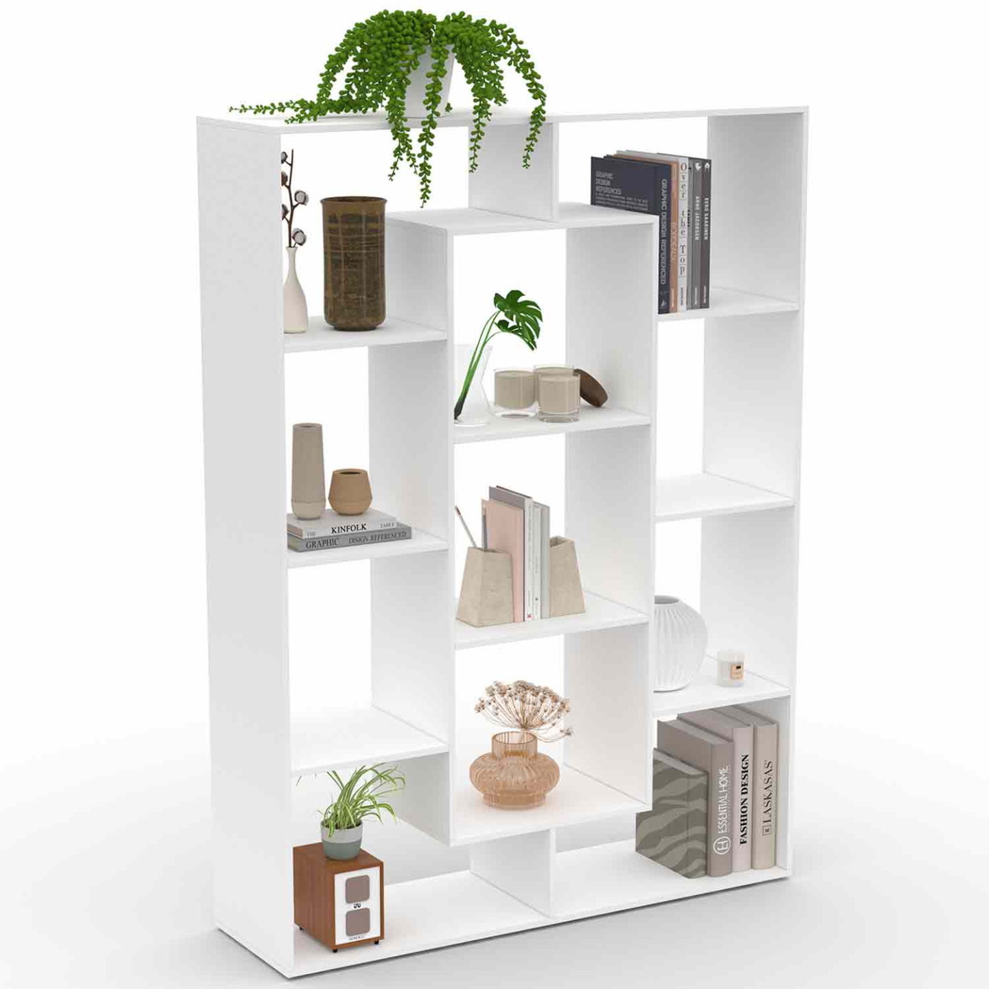Etagère bibliothèque COLETTE avec 11 compartiments blanc 143 cm - 2