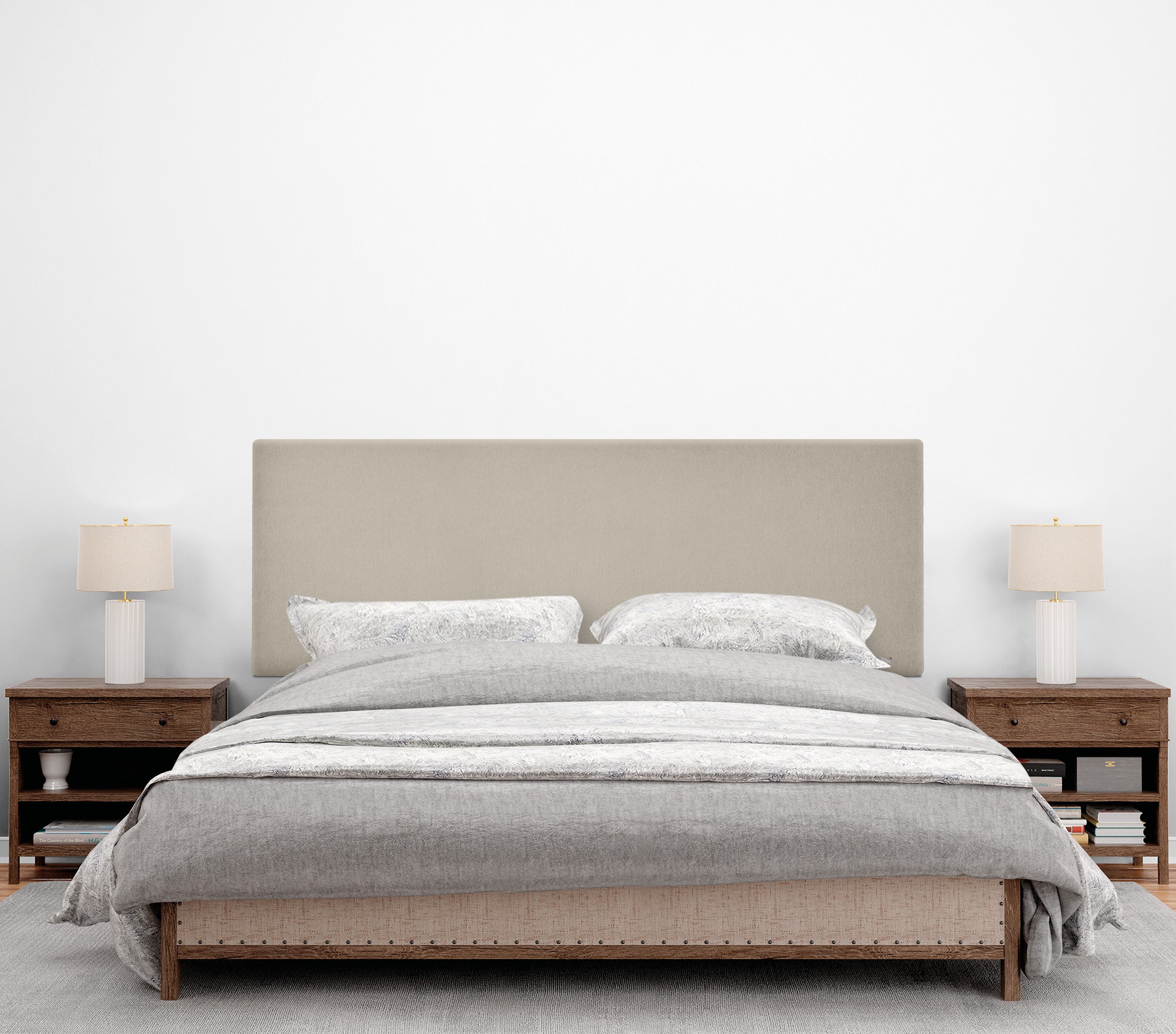 DHOME Cabecero de Tela Aqualine Liso 135x50cm Camas 120/135 - Beige - 4