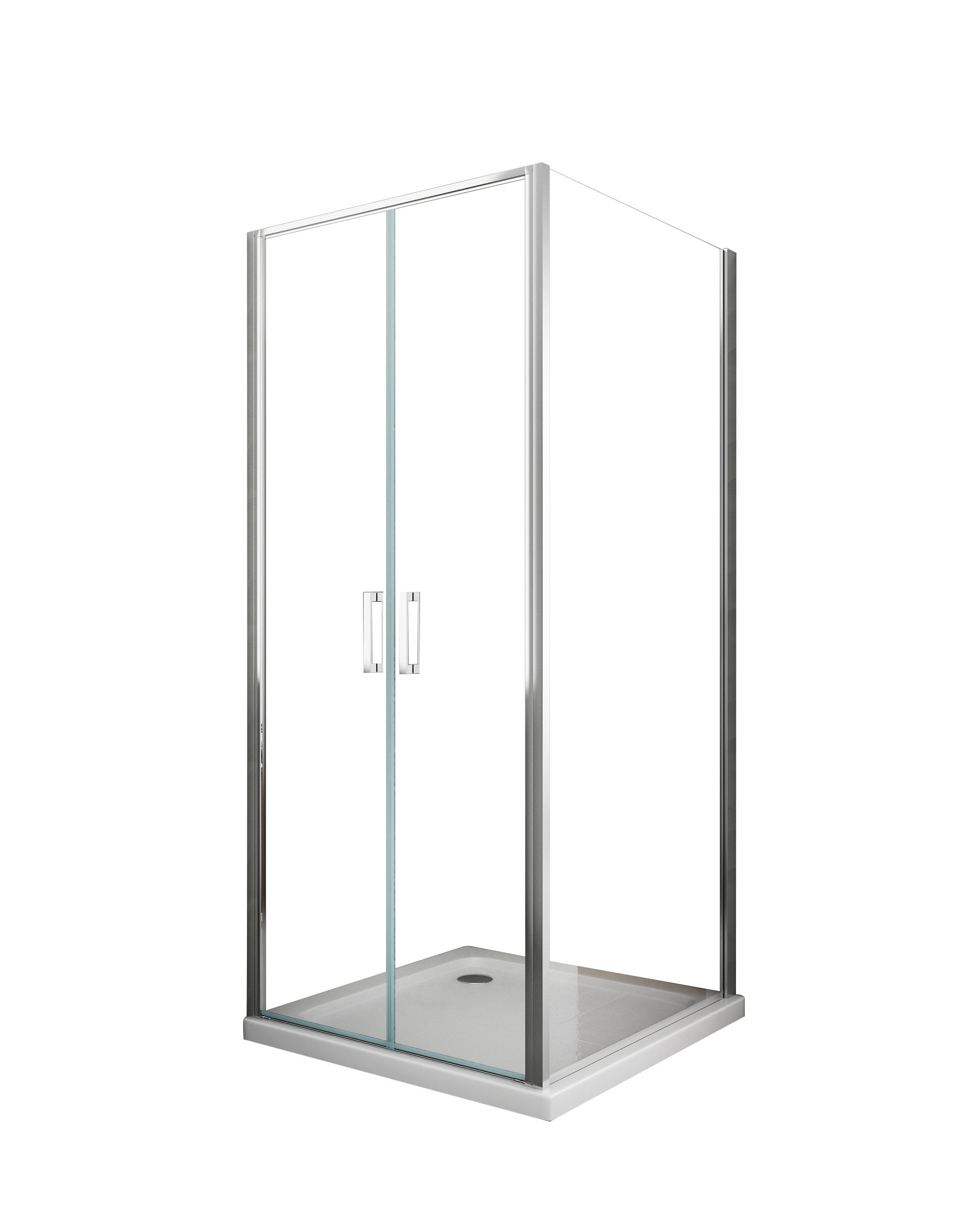 Box doccia angolare parete fissa e porta battente tipo saloon vetro 6 mm reversibile MISURA 72,5-75 ANTA FISSA + PORTE 87-90 - 6