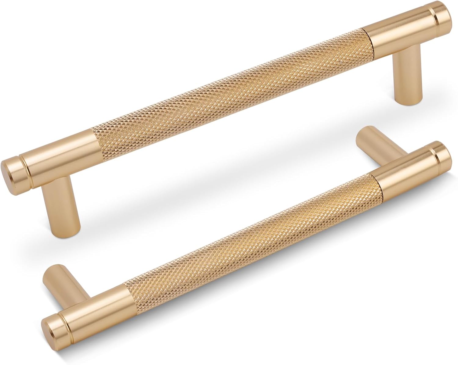 Uchwyty szafkowe radełkowane, środek otworu: 160 mm, złote, 2 sztuki