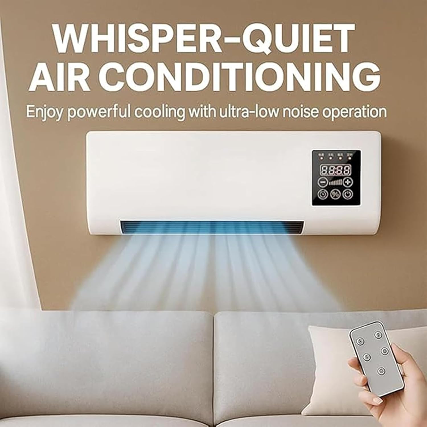 Chauffage soufflant portable 2-en-1 – Mode chaud et air frais, silencieux, bureau et chambre - 6