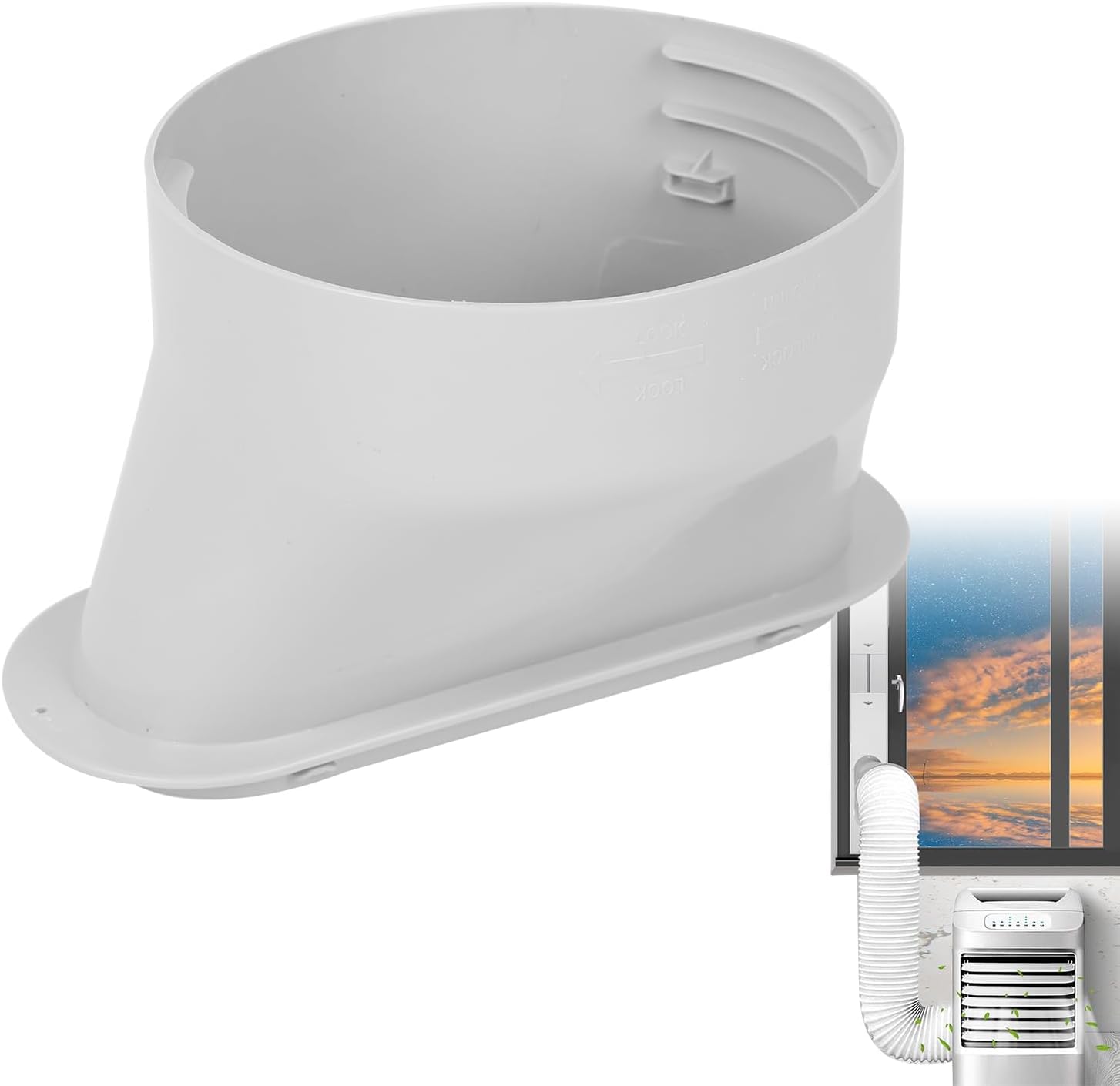 Złącze przewodu wylotowego klimatyzacji mobilnej - Ø 130 mm - Przewód wylotowy powietrza - Płytka do przewodu wylotowego o średnicy 13 cm
