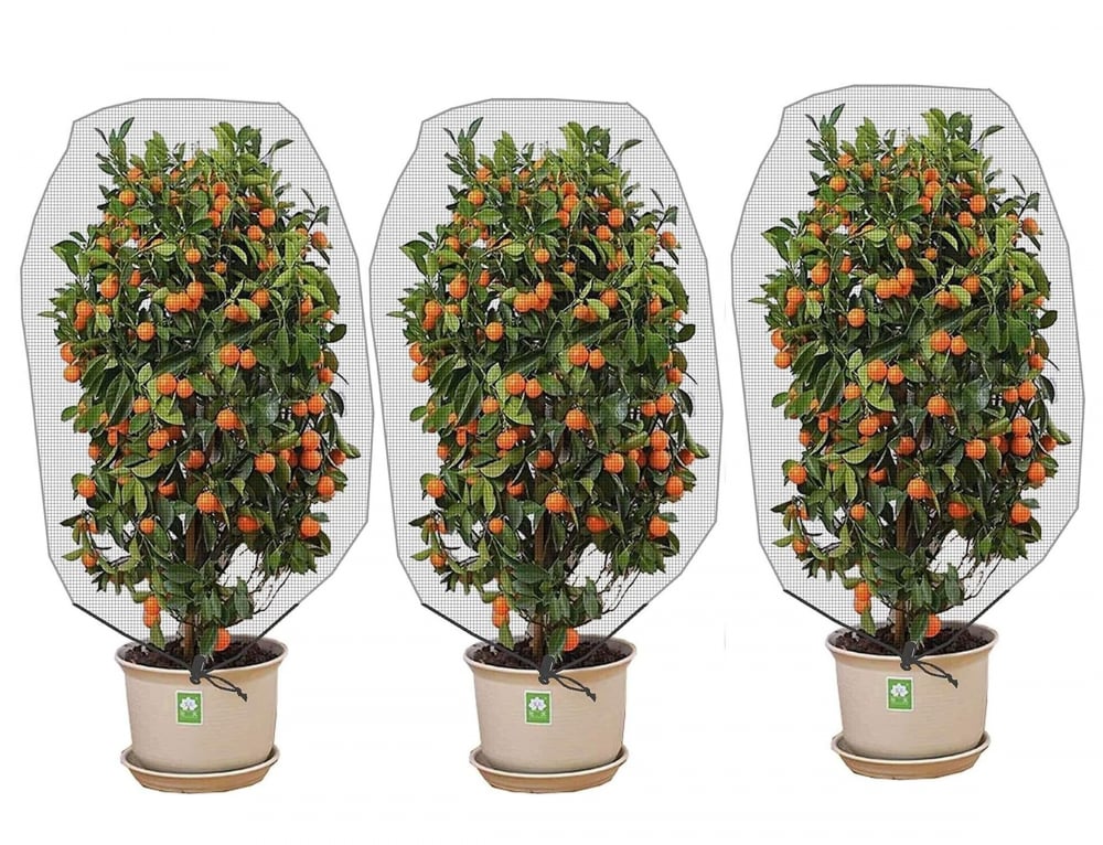 Siatka ochronna na owady ze ściągaczem – do ochrony roślin przed owadami i ptakami (3 szt.)