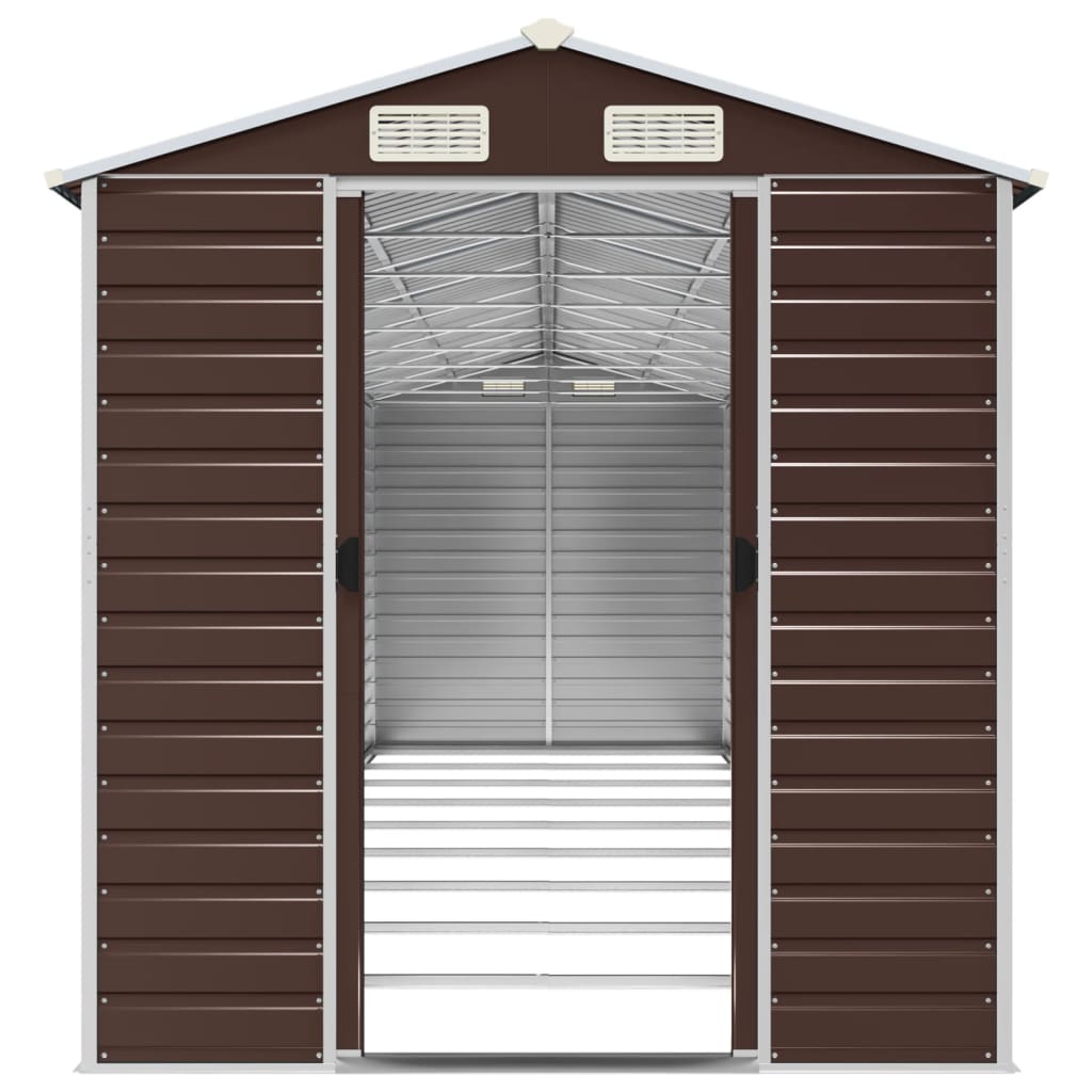 Maison Exclusive - Abri de jardin marron 191x810x198 cm acier galvanisé - 5