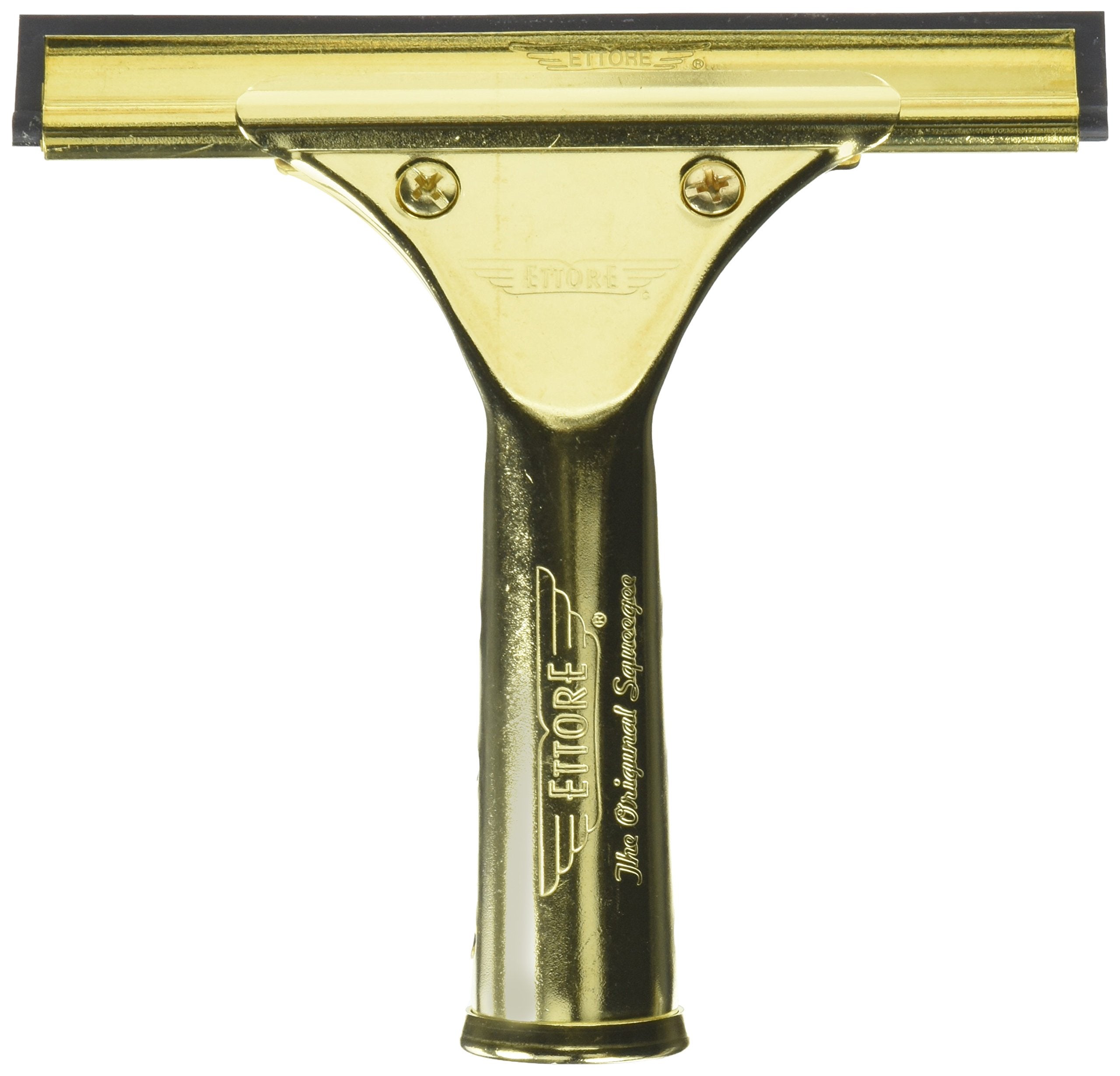 Ettore ProSeries Lavavetri In Ottone 20 Cm - Lama In Gomma Sostituibile Per Vetri E Specchi