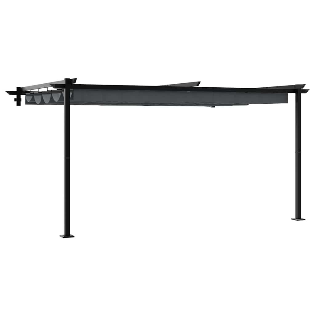 vidaXL Gazebo Montado en la Pared Antracita 3 x 4 m Acero - 2