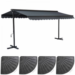 Store double pente 3 x 4m et 4 dalles lestées anthracite