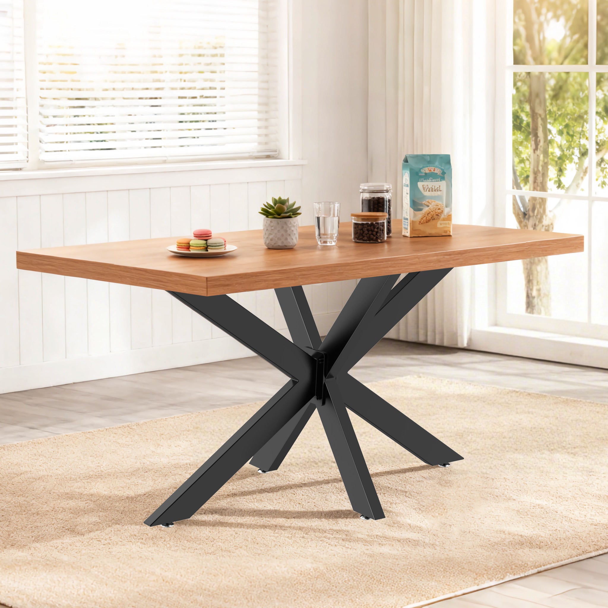Pied de Table Spider Piètement en Acier 71x78x150cm Forme Araignée en Noir Support Surface Travail Pied de meuble Matériel de fixation… XPOtool - 2