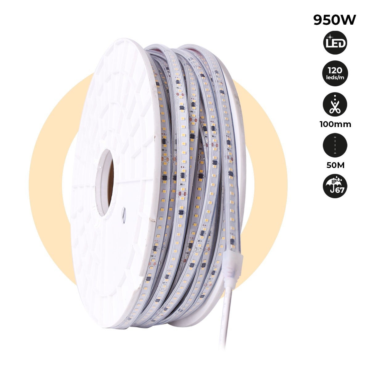 Tira Led Rollo Tira LED 220V - 950W (6000xSMD2835) 12mm - IP67 - Rollo 50 metros ...