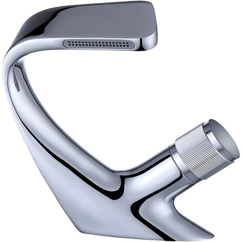 Bateria łazienkowa typu wodospad, bateria umywalkowa chromowana, elegancka bateria łazienkowa z wężem wodnym o długości 60 cm (wersja galwanizowana)