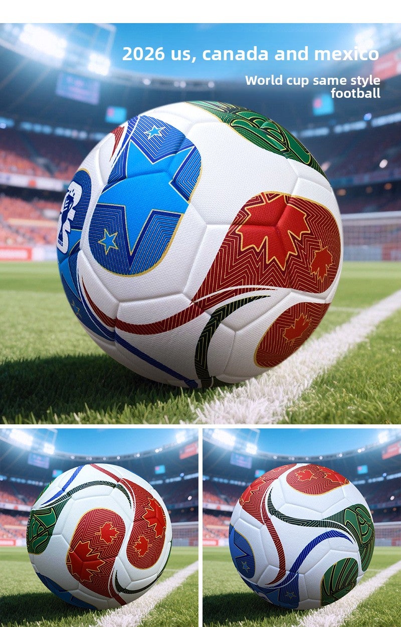 Ballon de foot n°5 Coupe du monde 2026, 8 panneaux collés PU, pour match - 4
