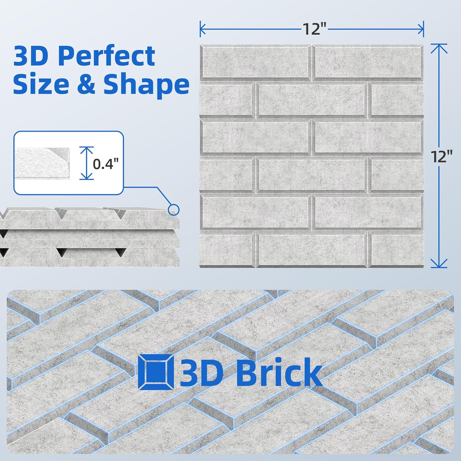 12 Paneles AcúSticos Adhesivos 3d, Efecto Reductor De Ruido, 30x30cm, Aptos Para Hogares Y Estudios, Pegatinas Decorativas Para Pared - Gris - 5