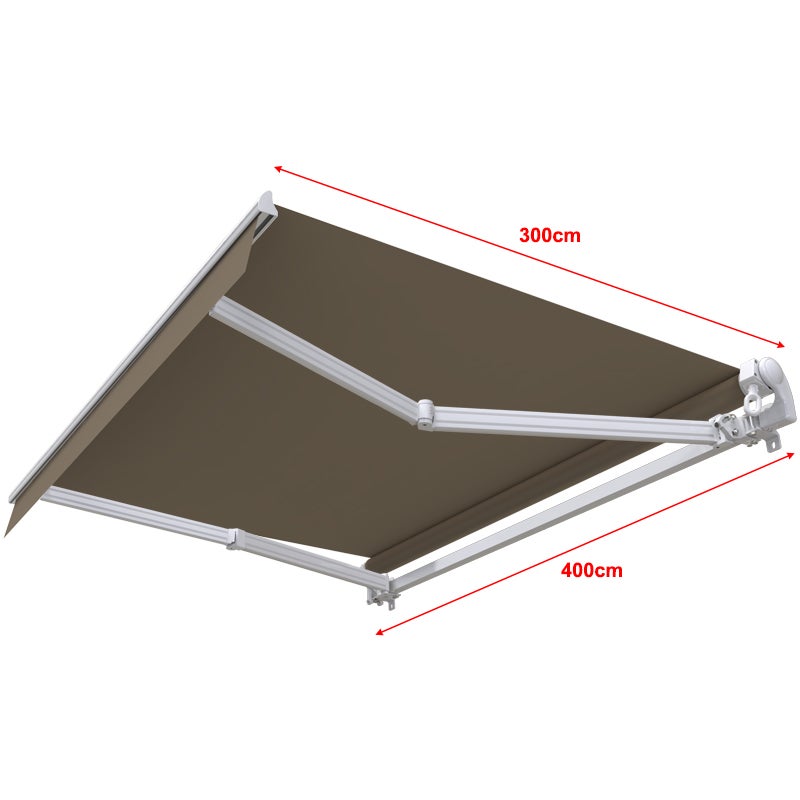 Store banne manuel 4 x 3 m Monobloc pour terrasse - Taupe - 3