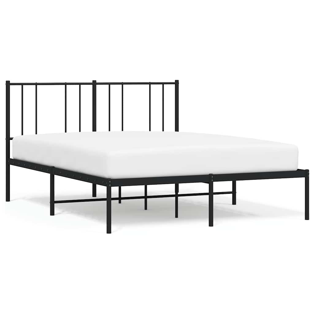 Łóżko Metalowe Czarne Rama Łóżka Ze Stelażem Do Sypialni Pokoju 140x190 cm