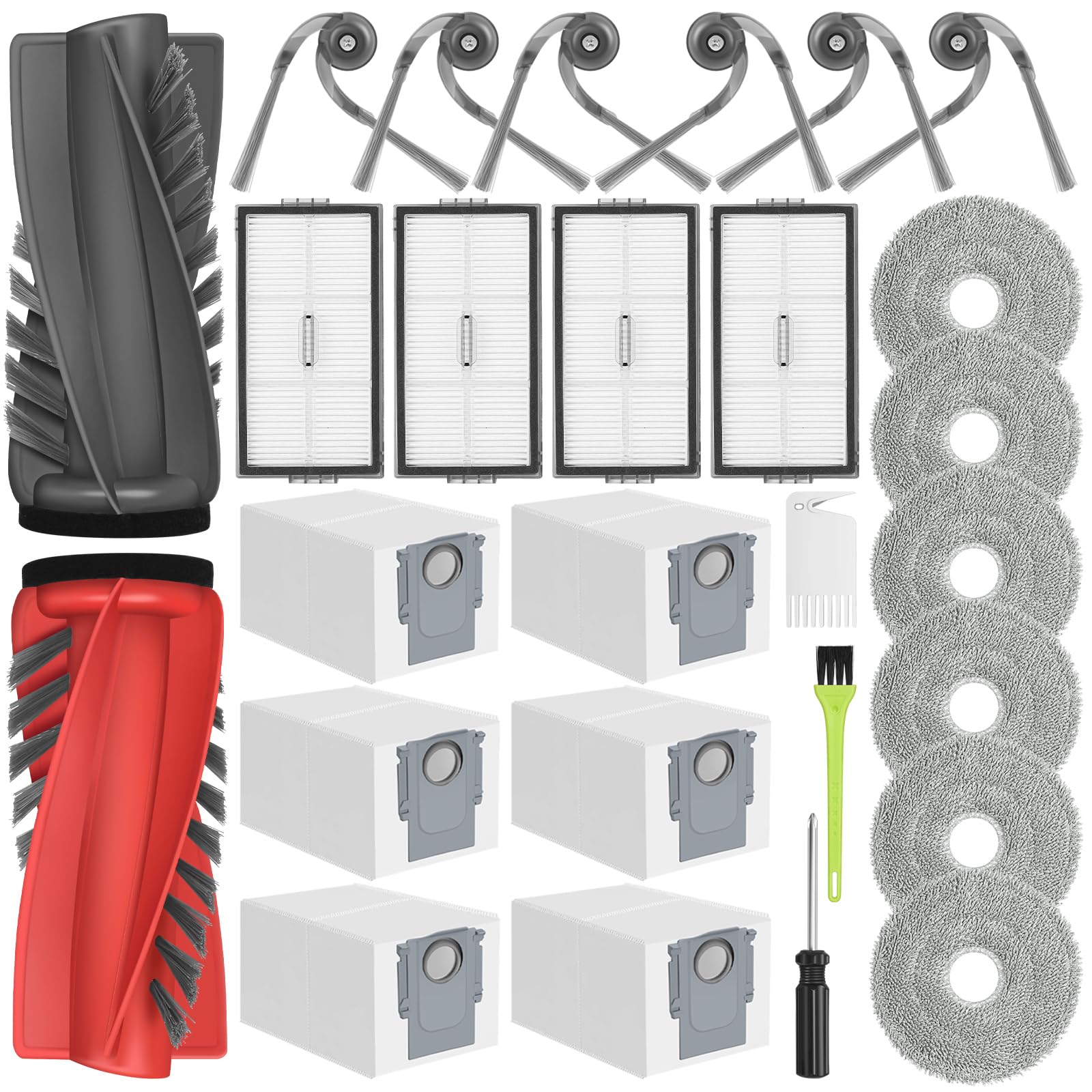 Kit Pièces De Rechange Pour Aspirateur Robot Roborock S10 - Brosses Principales/latérales, Sacs à Poussière, Serpillères, Filtres (plusieurs Packs) - 2