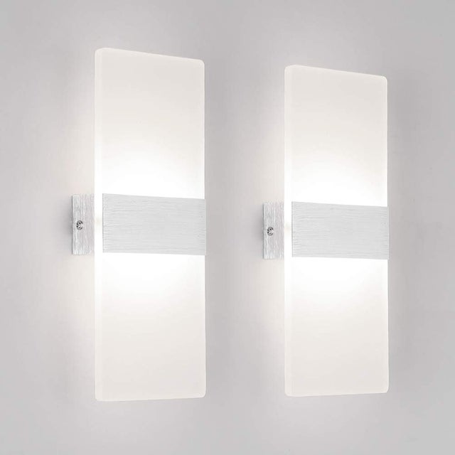 Zestaw 2 12-watowych lamp ściennych LED do wnętrz o kreatywnym i dekoracyjnym designie do sypialni, przedpokoju, salonu itp.