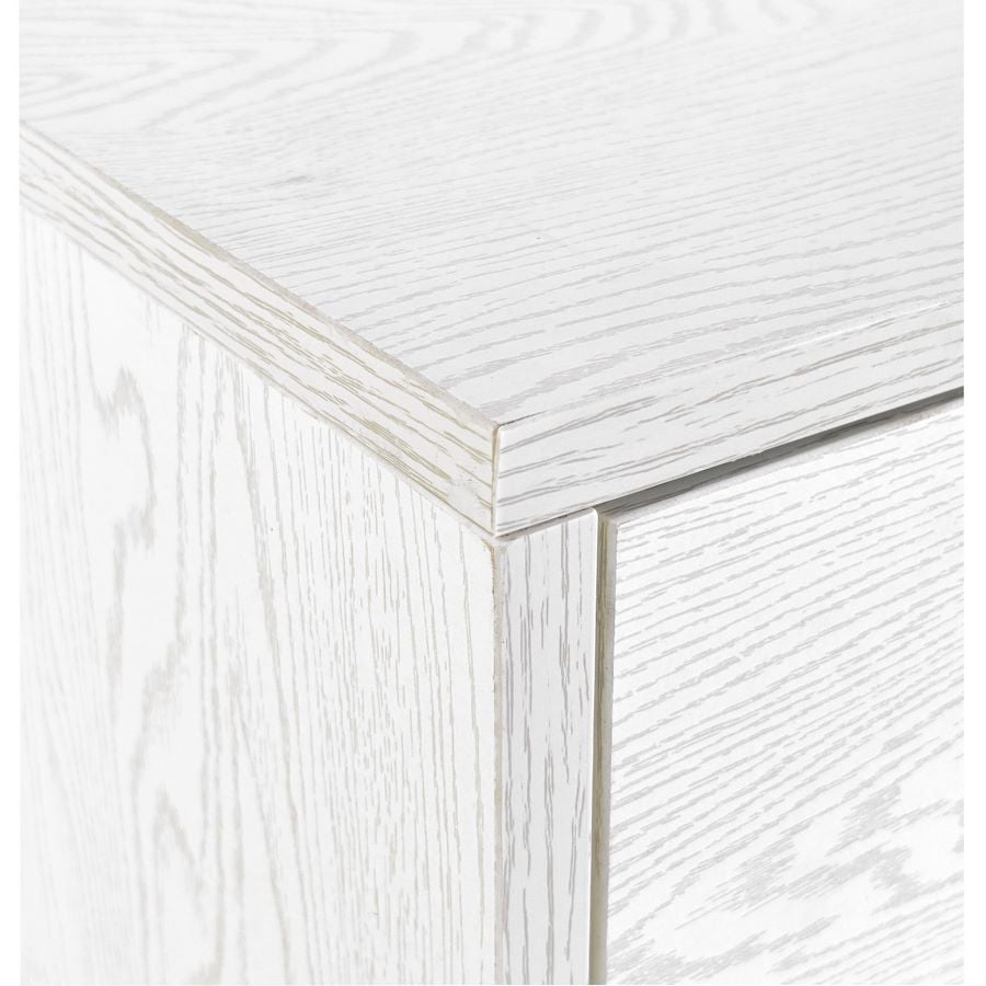 Mobile cassettiera in legno 6 cassetti rovere sbiancato 68x40x115 cm - 3