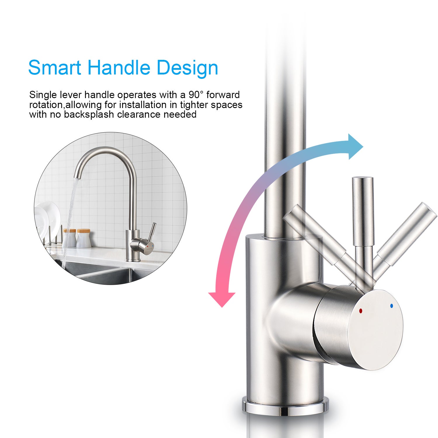 Cecipa Max Mitigeur De Cuisine Avec Douchette Extractible, 2 Modes De Pulvérisat, Robinet Evier 360 Rotatif En Acier Inoxydable Brossé,EU Modèle