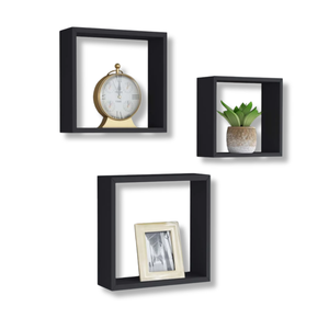 ZONZEST Portabicchieri Magnetico Da Parete Nero – Set 3 Ripiani Per Tazze E Bottiglie - 2