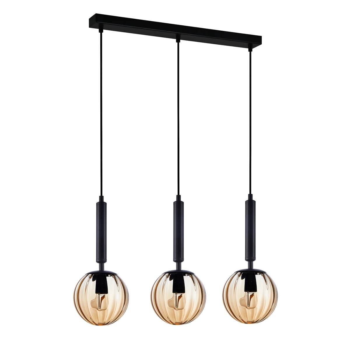 Lampa wisząca Ravena czarno-miodowy 3xE27x40W listwa wym: 148 x 47,5 x 15 cm szkło Italux
