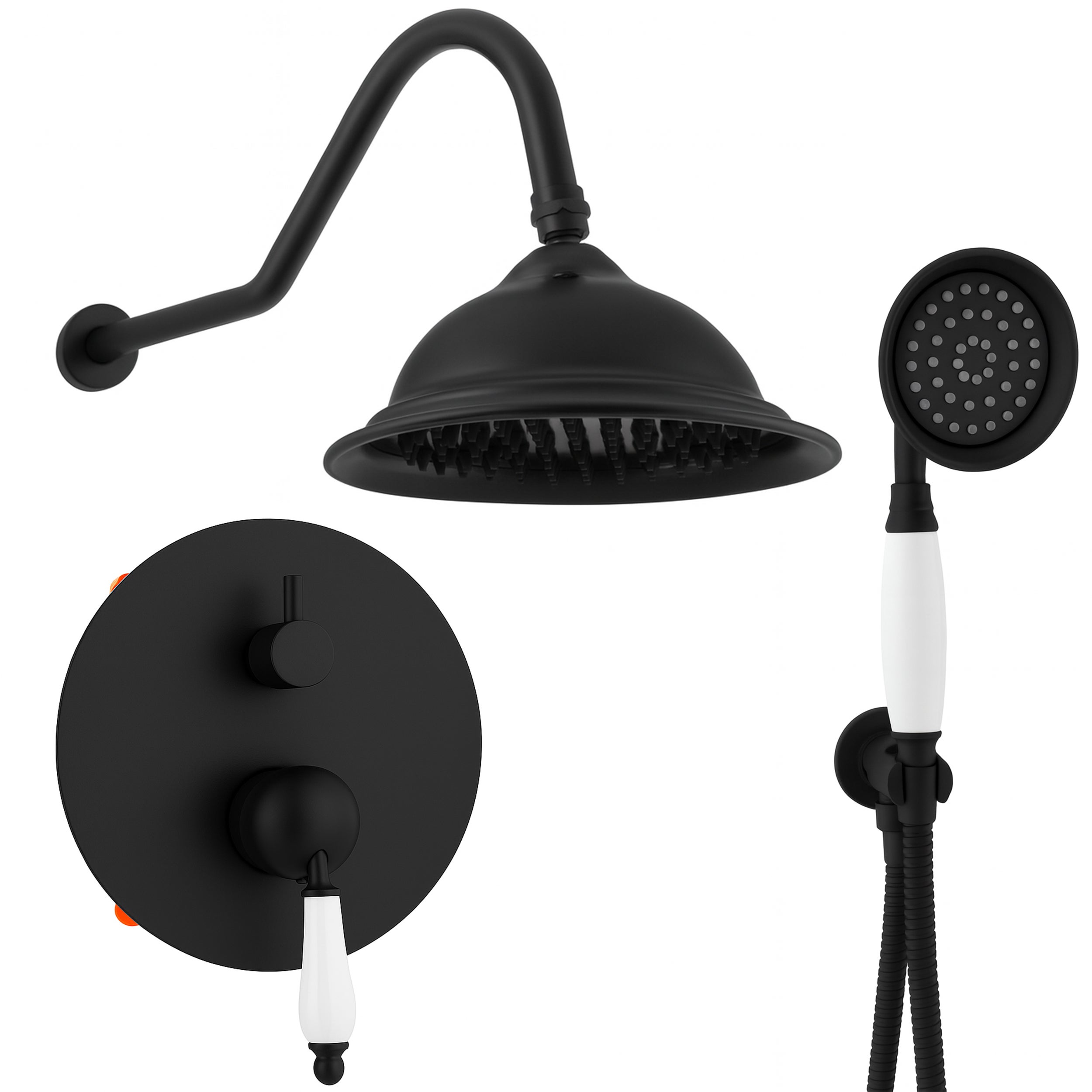 ZESTAW PRYSZNICOWY PODTYNKOWY RETRO S-1175B CZARNY