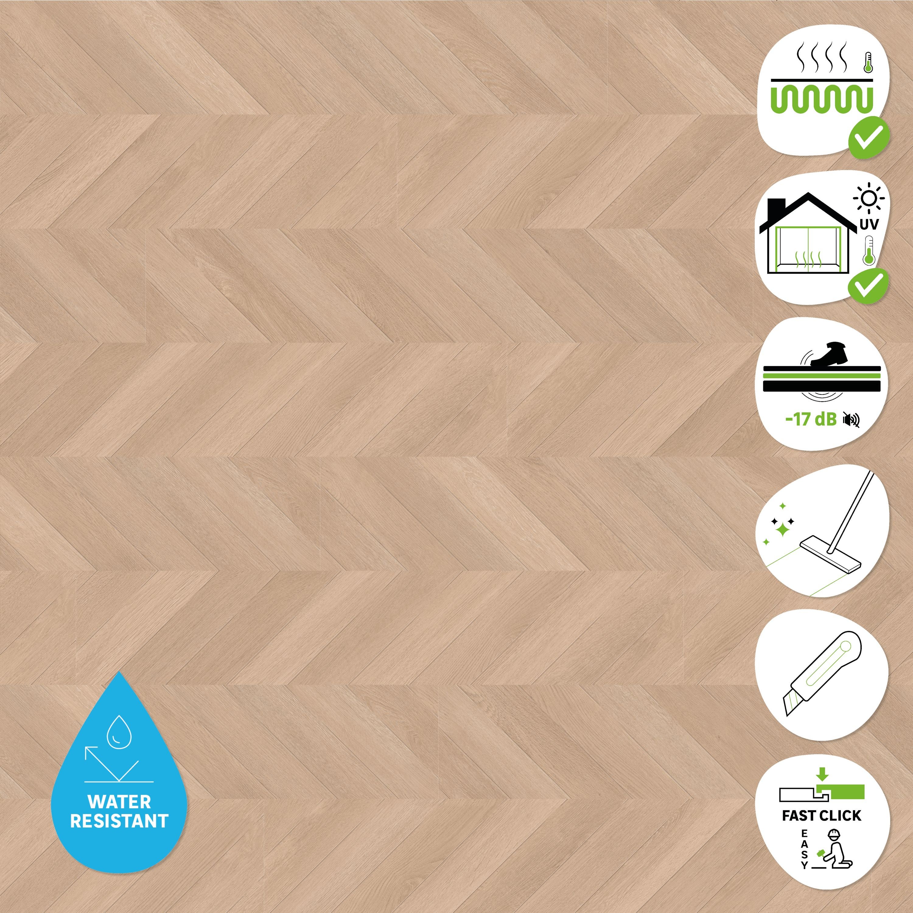 ARTENS - Sol PVC - Lames PVC à clipser DAVEN - Sous-couche intégrée - INTENSO EXTREM - Effet Bois - Beige - Dimensions L.122 cm x l.22,9 cm - - 2
