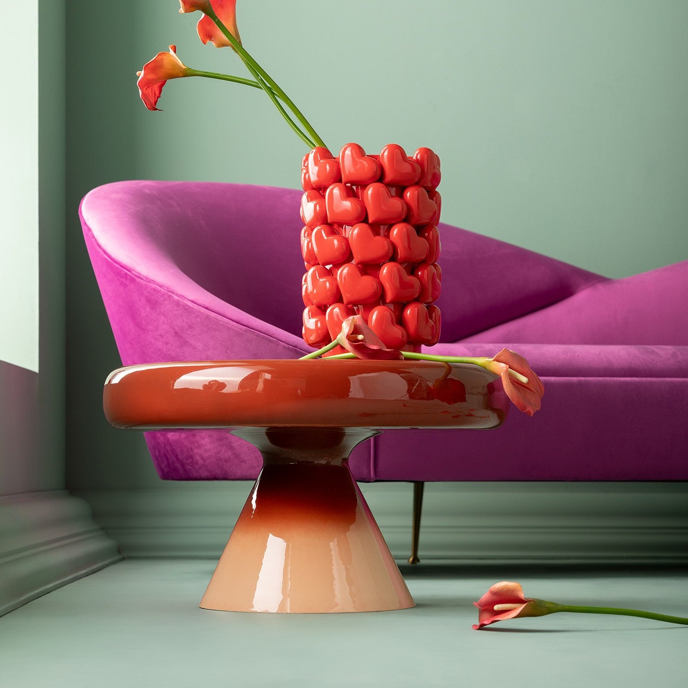 Vase coeurs rouges Kare Design - 2