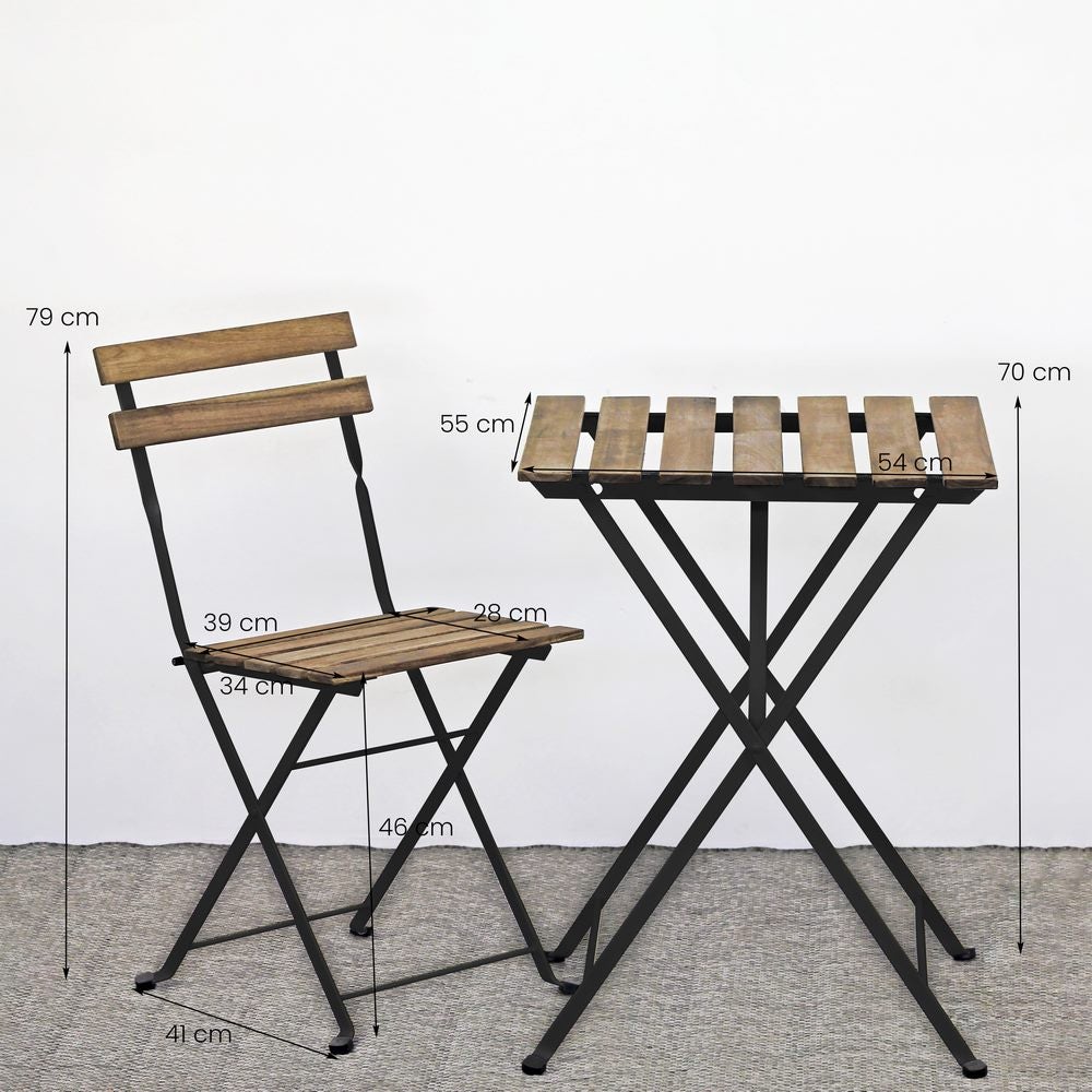 Set Tavolino e due sedie da giardino 55x54x70 cm - 7