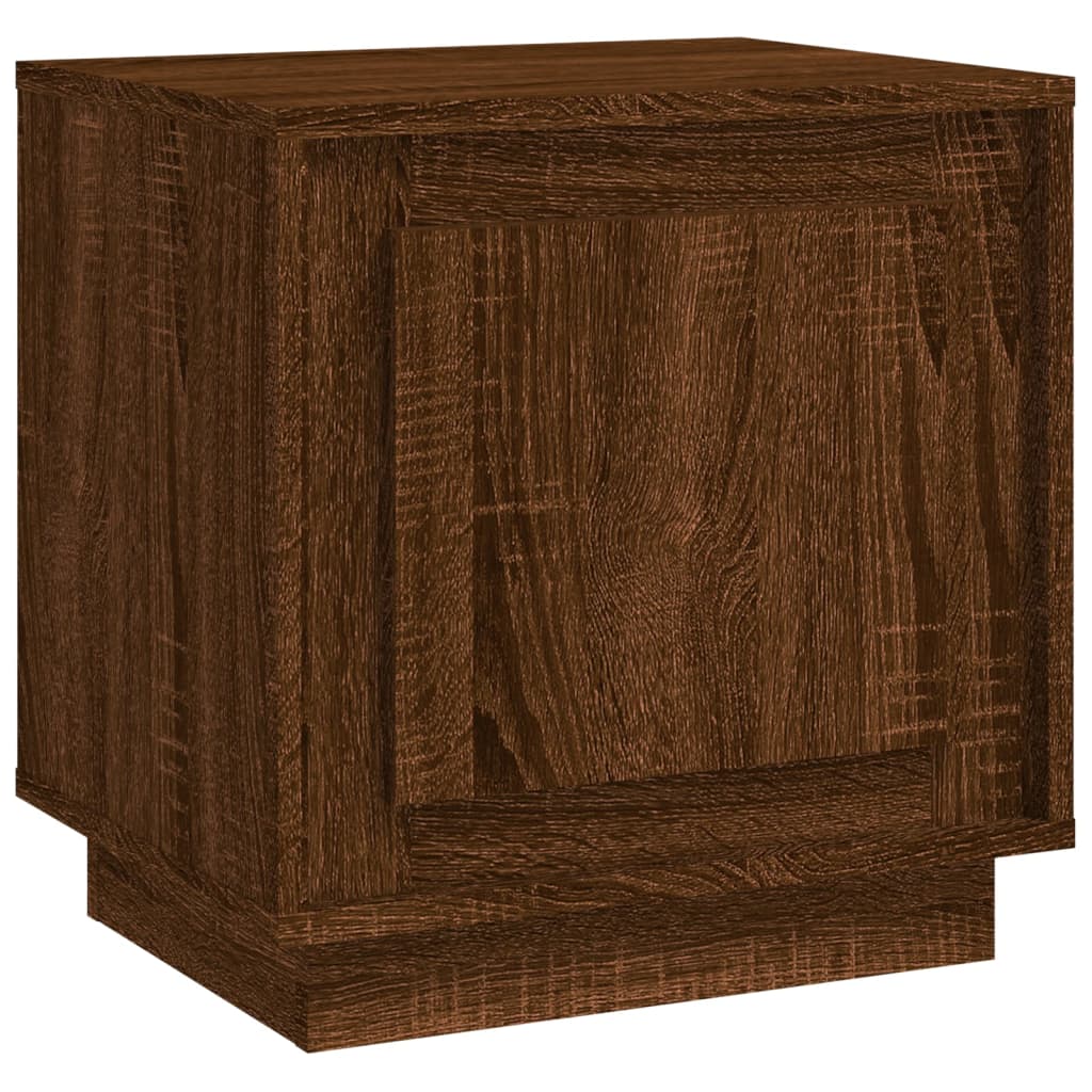 Stolik nocny z płyty wiórowej w kolorze dębu brązowego 44x35x45 cm