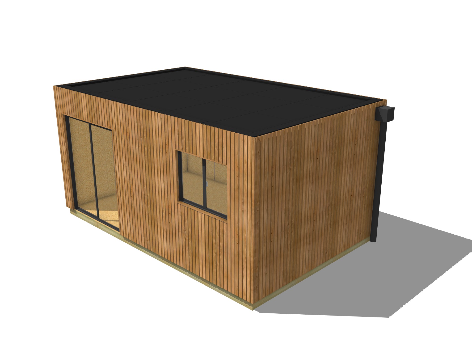 Studio de jardin sans permis en bois 5,5 x 3,5 x 2,7 m avec plancher isolé - 2
