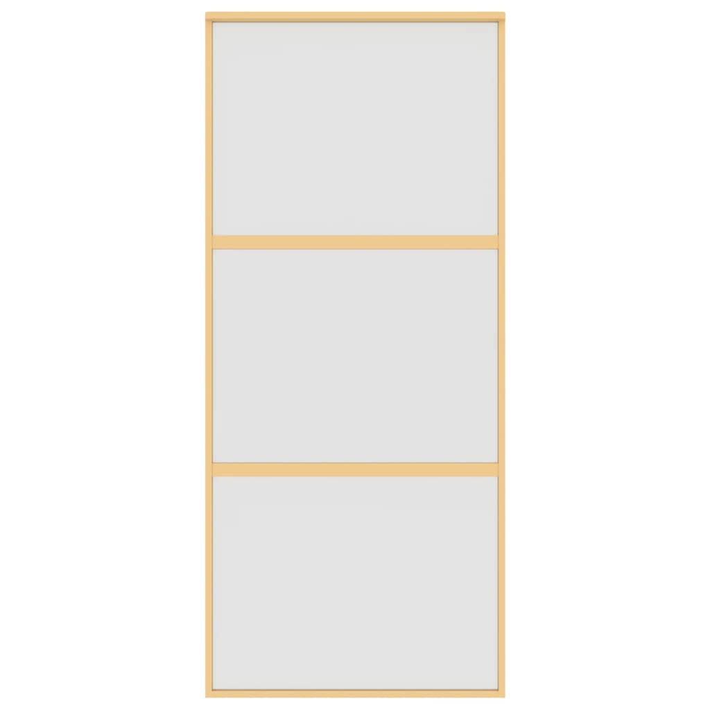 vidaXL Porta Scorrevole Dorata 90x205 Vetro Smerigliato ESG Alluminio - 3