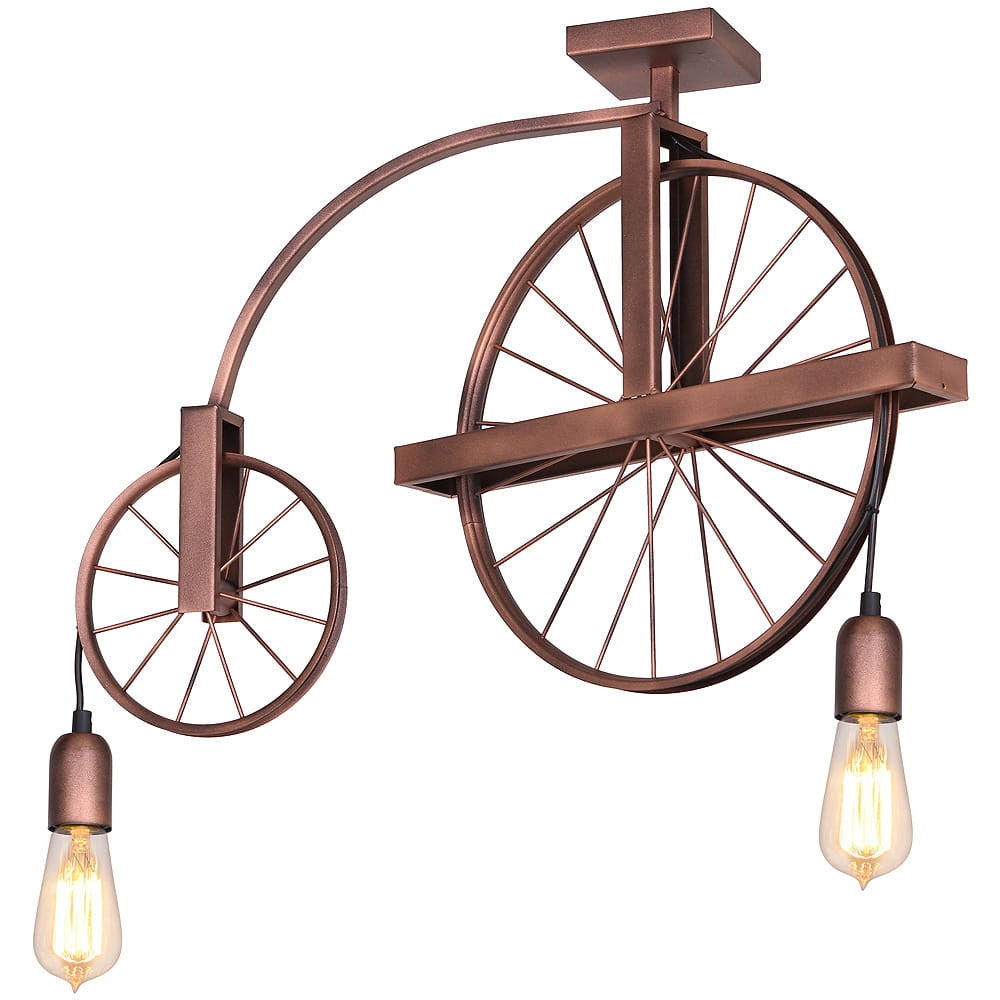 Lampa sufitowa wisząca Mini brązowa 2xE27x60W wym: 55 x 64 x 10 cm metal Aldex