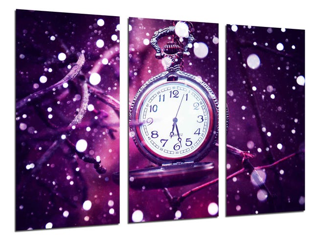 Orologio vintage, tempo, stampa fotografica su legno, pittura